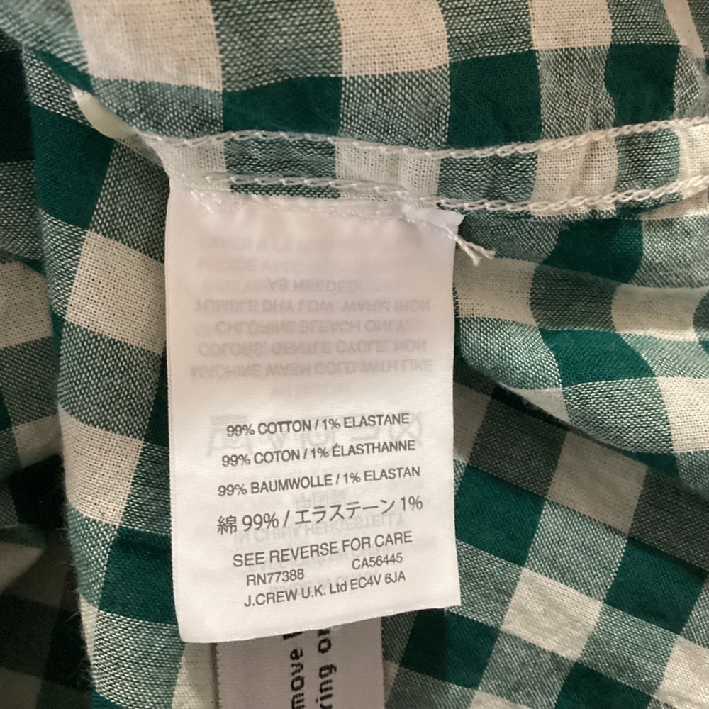 J. Crew Classic Fit Boy Shirt In Crinkle Gingham Size 2 - Picture 9 of 10